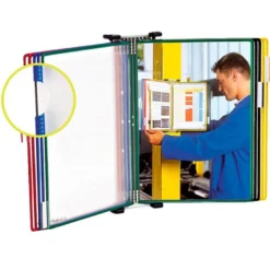 Clasificador de pared de metal con 10 fundas de varios colores tamaño A3