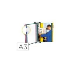 Clasificador de pared de metal con 10 fundas de varios colores tamaño A3