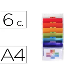 CLASIFICADOR DE PARED EXACOMPTA POLIPROPILENO CRISTAL 6 COMPARTIMENTOS