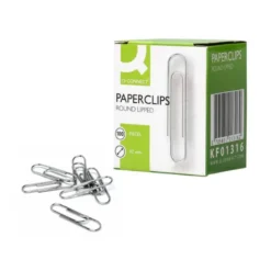 Clips niquelados Nº 2 marca Q-Connect 32 mm