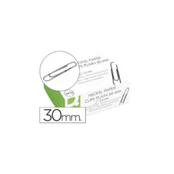 Clips niquelados Nº 1,5 marca Q-Connect 30 mm