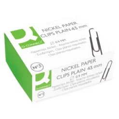 Clips niquelados Nº 3 marca Q-Connect 43 mm
