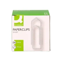 Clips niquelados Nº 3 marca Q-Connect 50 mm