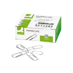 CLIPS NIQUELADOS Q-CONNECT N 1 PICOS 20 MM PUNTA CAJA DE 100 UNIDADES