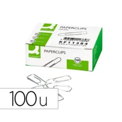 CLIPS NIQUELADOS Q-CONNECT N 3 PICOS 43 MM PUNTA CAJA DE 100 UNIDADES
