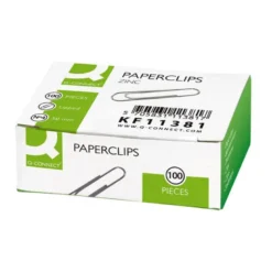 CLIPS ZINC Q-CONNECT N 4 LABIADOS 50 MM CAJA DE 100 UNIDADES