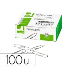 CLIPS ZINC Q-CONNECT N 4 LABIADOS 50 MM CAJA DE 100 UNIDADES