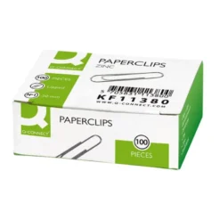 CLIPS ZINC Q-CONNECT N 1 LABIADOS 20 MM CAJA DE 100 UNIDADES
