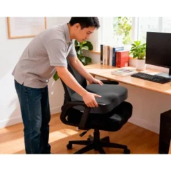 COJIN DE ASIENTO Q-CONNECT DE ESPUMA VISCOELASTICA COLOR NEGRO 460X370X75 MM
