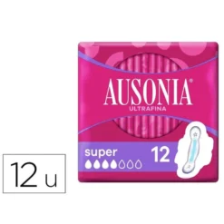 COMPRESA AUSONIA ULTRAFINA SUPER CON ALAS CAJA DE 12 UNIDADES