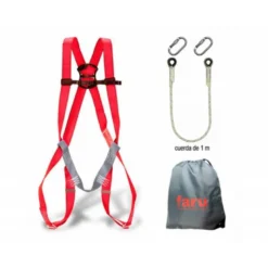 CONJUNTO ANTICAIDAS FARU ARNES P01 + CUERDA C170 + 2 MOSQUETONES VIROLA + BOLSA PORTA ARNES