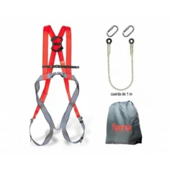 CONJUNTO ANTICAIDAS FARU ARNES P30F + CUERDA C170 + 2 MOSQUETONES VIROLA + BOLSA PORTA ARNES