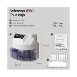 Contador y clasificador de monedas marca Safescan 250 monedas por minuto