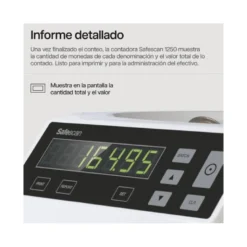 Contador y clasificador de monedas marca Safescan 250 monedas por minuto