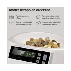 Contador y clasificador de monedas marca Safescan 250 monedas por minuto