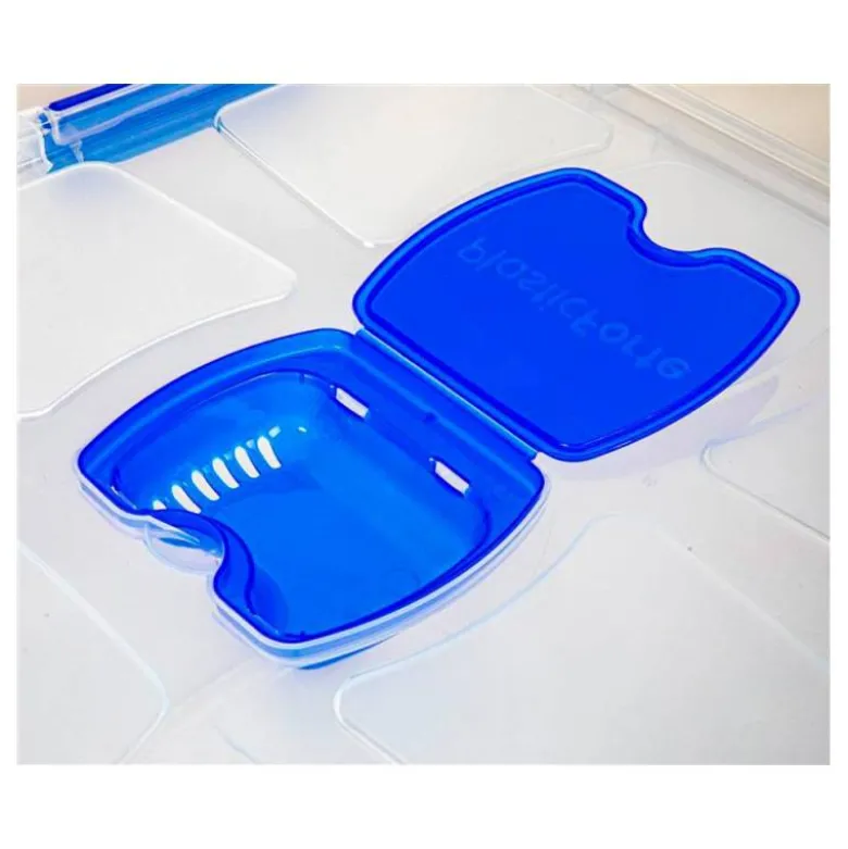 CONTENEDOR DE PLASTICO PLASTICFORTE 55 LITROS N 4 TRANSPARENTE CON TAPA 590X400X350 MM