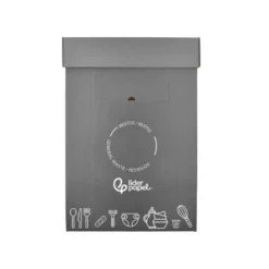 CONTENEDOR PAPELERA RECICLAJE LIDERPAPEL CARTON RECICLADO PARA RESTOS NO RECICLABLES 70 LITROS 450X350X650 MM GRIS