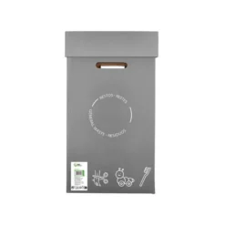 CONTENEDOR PAPELERA RECICLAJE LIDERPAPEL CARTON RECICLADO PARA RESTOS NO RECICLABLES 70 LITROS 450X350X650 MM GRIS