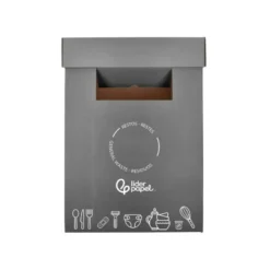 CONTENEDOR PAPELERA RECICLAJE LIDERPAPEL CARTON RECICLADO PARA RESTOS NO RECICLABLES 70 LITROS 450X350X650 MM GRIS