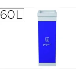 Contenedor papelera reciclaje Paperflow Tapa Poliestireno Para papeles 60 L