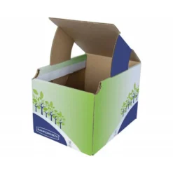 CONTENEDOR PAPELERA RECICLAJE FELLOWES SOBREMESA CARTON 100% RECICLADO MONTAJE MANUAL ENTRADA FRONTAL Y TAPA