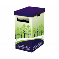 CONTENEDOR PAPELERA RECICLAJE FELLOWES CARTON DOBLE 100% RECICLADO MONTAJE MANUAL ENTRADA SUPERIOR 69 LITROS