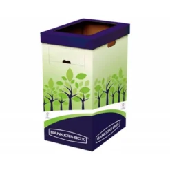CONTENEDOR PAPELERA RECICLAJE FELLOWES CARTON DOBLE 100% RECICLADO MONTAJE MANUAL ENTRADA SUPERIOR 69 LITROS