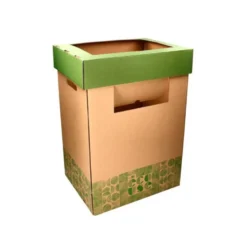 CONTENEDOR PAPELERA RECICLAJE LIDERPAPEL ECOUSE CARTON 100% RECICLADO Y RECICLABLE 70 LITROS 450X350X650 MM