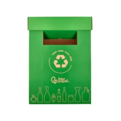 CONTENEDOR PAPELERA RECICLAJE LIDERPAPEL CARTON RECICLADO PARA VIDRIO 450X350X350 MM 70 LITROS VERDE