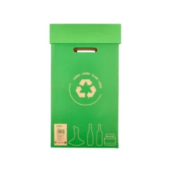 CONTENEDOR PAPELERA RECICLAJE LIDERPAPEL CARTON RECICLADO PARA VIDRIO 450X350X350 MM 70 LITROS VERDE