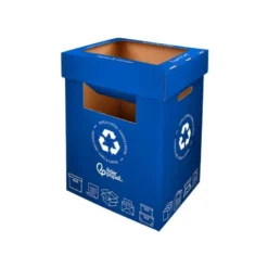 CONTENEDOR PAPELERA RECICLAJE LIDERPAPEL CARTON RECICLADO PARA PAPEL Y CARTON 450X350X650 MM 70 LITROS AZUL