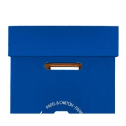 CONTENEDOR PAPELERA RECICLAJE LIDERPAPEL CARTON RECICLADO PARA PAPEL Y CARTON 450X350X650 MM 70 LITROS AZUL