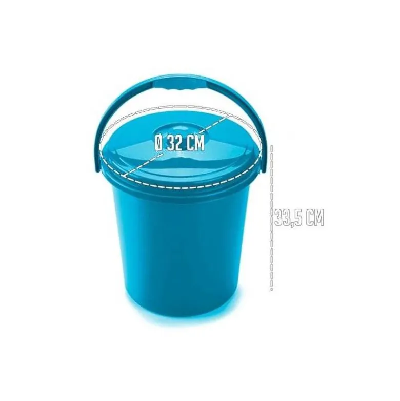 CONTENEDOR PARA RECICLAJE PLASTICFORTE 25 L CON TAPA COLOR AZUL PARCHIS