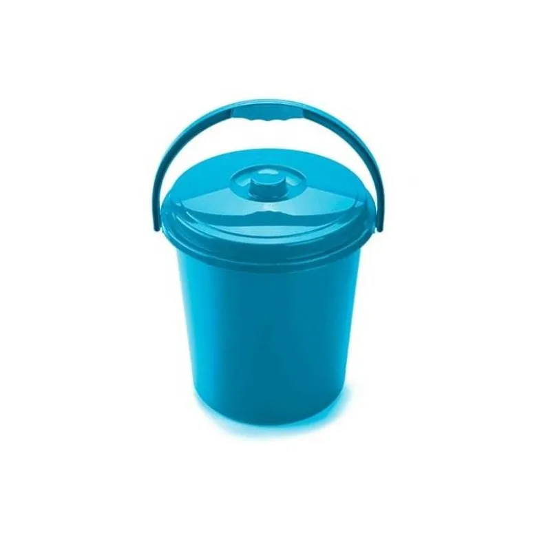 CONTENEDOR PARA RECICLAJE PLASTICFORTE 25 L CON TAPA COLOR AZUL PARCHIS