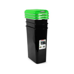 CONTENEDOR PARA RECICLAJE PLASTICFORTE 25 L CON TAPA COLOR VERDE PARCHIS