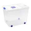 Contenedor plastico plasticforte 86 litros n 8 transparente con tapa 470x620x450 mm