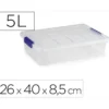 CONTENEDOR PLASTICO PLASTICFORTE 5 LITROS N 30 TRANSPARENTE CON TAPA 260X400X85 MM