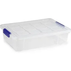 CONTENEDOR PLASTICO PLASTICFORTE 5 LITROS N 30 TRANSPARENTE CON TAPA 260X400X85 MM