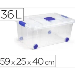 CONTENEDOR PLASTICO PLASTICFORTE N 3 TRANSPARENTE CON TAPA CAPACIDAD 36 L