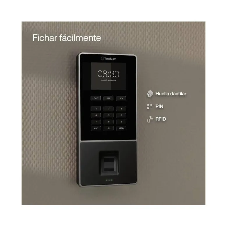 CONTROLADOR DE PRESENCIA SAFESCAN TM-626 CON CODIGO PIN TARJETA RFID O HUELLA DACTILAR HASTA 200 USUARIOS