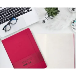 CUADERNO CON GOMILLA ANTARTIK NOTES TAPA DURA A4 HOJAS RAYAS BURDEOS 100 HOJAS 80 GR FSC