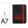 CUADERNO CON GOMILLA ANTARTIK NOTES TAPA DURA A7 HOJAS LISAS NEGRO Y ROJO 80 HOJAS 80 GR FSC