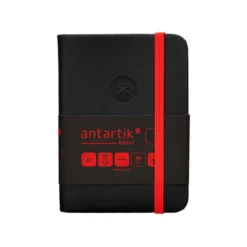 CUADERNO CON GOMILLA ANTARTIK NOTES TAPA DURA A7 HOJAS LISAS NEGRO Y ROJO 80 HOJAS 80 GR FSC