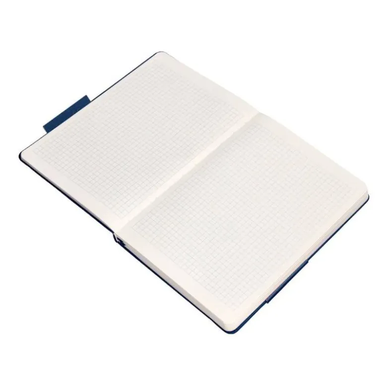 CUADERNO CON GOMILLA ANTARTIK NOTES TAPA DURA A5 HOJAS CUADRICULA AZUL MARINO 100 HOJAS 80 GR FSC