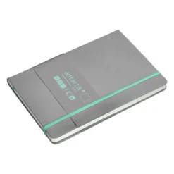 CUADERNO CON GOMILLA ANTARTIK NOTES TAPA DURA A5 HOJAS LISAS GRIS Y TURQUESA 100 HOJAS 80 GR FSC