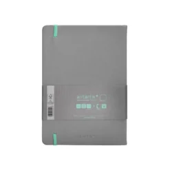CUADERNO CON GOMILLA ANTARTIK NOTES TAPA DURA A5 HOJAS LISAS GRIS Y TURQUESA 100 HOJAS 80 GR FSC