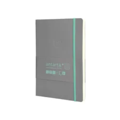 CUADERNO CON GOMILLA ANTARTIK NOTES TAPA BLANDA A5 HOJAS CUADRICULA GRIS Y TURQUESA 80 HOJAS 80 GR FSC