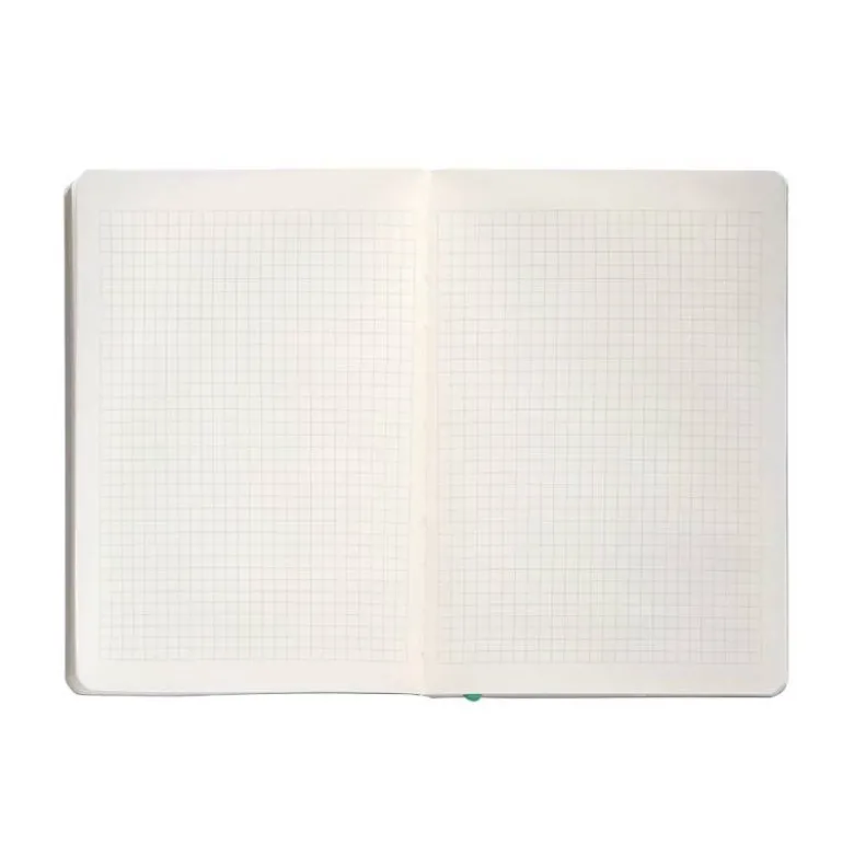 CUADERNO CON GOMILLA ANTARTIK NOTES TAPA BLANDA A5 HOJAS CUADRICULA GRIS Y TURQUESA 80 HOJAS 80 GR FSC