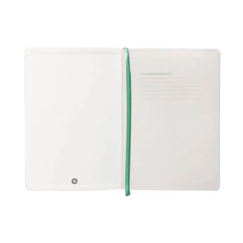 CUADERNO CON GOMILLA ANTARTIK NOTES TAPA BLANDA A5 HOJAS CUADRICULA GRIS Y TURQUESA 80 HOJAS 80 GR FSC