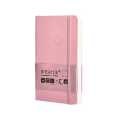 CUADERNO CON GOMILLA ANTARTIK NOTES TAPA BLANDA A6 HOJAS LISAS ROSA PASTEL 100 HOJAS 80 GR FSC